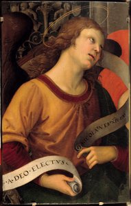 Enkeli. Fragmentti Baroncin alttaritaulusta. Raffaello Sanzio dit Raphaelin (1483-1520) maalaus tekijältä Raphael