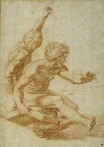 Alastontutkielmat St. Andrewlle ja toiselle apostolille kirjassa "The Transfiguration", n. 1517 (punainen liitu kynällä kermapaperilla) tekijältä Raphael