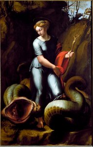 Saint Margaret (öljy kankaalle, n. 1520) tekijältä Raphael