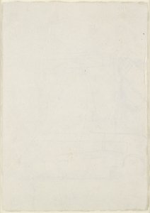 Verso: Pieniä arkkitehtonisia merkintöjä, mukaan lukien ristinmuotoinen pohjapiirros, WA1846.160 (kynä ja ruskea muste sokean kynän päällä, jonkin verran lyijyä tai liitua) tekijältä Raphael
