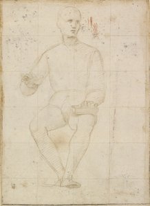 Tutkimus istuvasta miehestä, 1500-luvun alku tekijältä Raphael