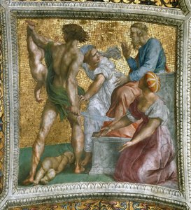Salomonin kattofreskon tuomio Stanza della Segnaturassa, noin 1510-1511. tekijältä Raphael