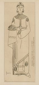 Italialais-roomalainen prinsessa. Kahdeksannen vuosisadan loppu. Pyhän Cecilian basilikan mosaiikki Rooman katakombeissa. tekijältä Raphael Jacquemin