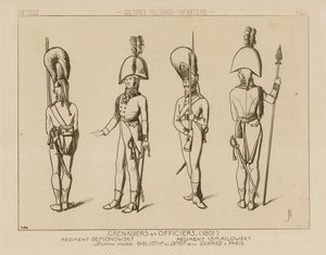 Venäläisiä krenatöörejä ja upseereita, 1801 tekijältä Raphael Jacquemin