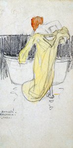 Punatukkainen nainen ... kylpyhuoneessa, 1900-1917