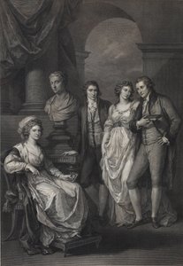 Perhekuva Katariina Petrovna Barjatinskajasta 1750-1811, s. Holstein-Beckin prinsessa, 1793 tekijältä Raphael Morghen