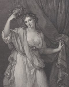 Lady Hamilton sarjakuvamusena, Thalia, 1791. tekijältä Raphael Morghen