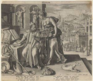 Kunnia, 1591 tekijältä Raphael Sadeler the Elder