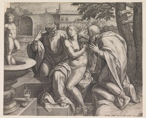 Susanna ja vanhimmat tekijältä Raphaël Sadeler (I)