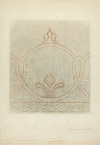 Seinämaalauksen restaurointipiirustus, c. 1940. tekijältä Raymond E. Noble