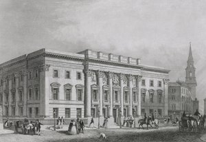 Ansicht der Goldschmiedehall von Foster Lane, graviert von Albutt, ca. 1835