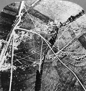 Hindenburgin linja 8000 jalan korkeudelta, Ranska, ensimmäinen maailmansota, c1916-c1918