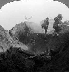 Hautaussota Hindenburgin linjalla, Bellicourt, Ranska, Ensimmäinen maailmansota, 1917-1918.