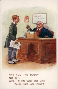 Pomo ja työntekijä toimistossa (värilitro) tekijältä Reg Carter