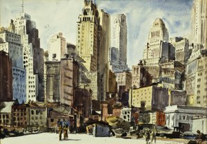 Näkymä Coenties Slipistä tekijältä Reginald Marsh