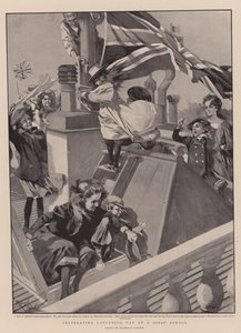 Ladysmithin päivän juhlinta tyttökoulussa (litografia) tekijältä Reginald Thomas Cleaver