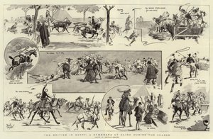 Britit Egyptissä, Gymkhana Kairossa kauden aikana (litografia) (englanniksi) tekijältä Reginald Thomas Cleaver