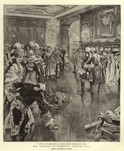 Warwickin kreivittären pukutanssiaiset (litografia) tekijältä Reginald Thomas Cleaver