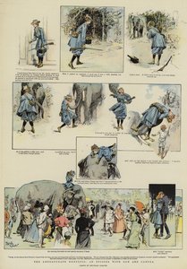 Onneton metsästäjä, jakso aseella ja kameralla (chromolitho)