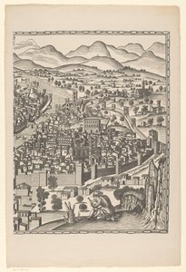 Näkymä Firenzeen (oikea osa) Fiorenza (otsikko esineessä) tekijältä Reichsdruckerei