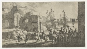 Naamiaiset satamassa tekijältä Reinier Nooms (attributed to)