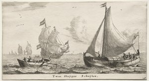 Amsterdamin laivat: Two Pier Boats. tekijältä Reinier Nooms