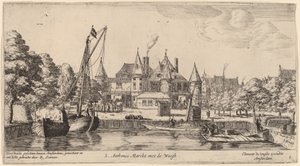 Nieuwmarkt St. Anthonis Waagin kanssa (S. Anthonis Markt Waeghin kanssa) tekijältä Reinier Nooms, called Zeeman