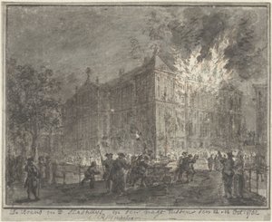 Tuli Amsterdamin kaupungintalossa, 1762 tekijältä Reinier Vinkeles (I)