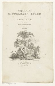 Kolme puttia ominaisuuksilla vuoristomaisemassa Otsikko sivulle: Adriaan Pietersz. Loosjes, Keskiluokan rikkaus ja köyhyys kolmessa heijastuksessa, 1816 tekijältä Reinier Vinkeles (I)