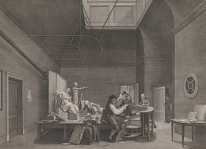 Piirustusakatemia Felix Meritis -seurassa Amsterdamissa, n. 1800. tekijältä Reinier Vinkeles