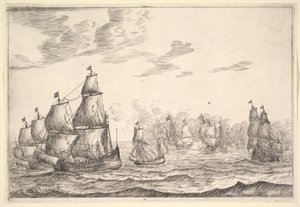 Merivoimien taistelukohtaus, 1600-luku. tekijältä Reinier Zeeman