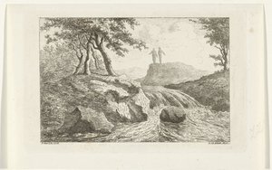 Maisema vesiputouksella tekijältä Reinierus Albertus Ludovicus baron van Isendoorn à Blois