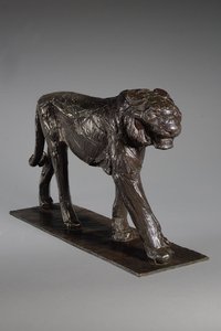 Suuri kuninkaallinen tiikeri; Grand Tigre Royal, n. 1913 (pronssi tummanruskealla patinalla)