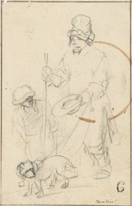 Sokea kerjäläispoika ja koira tekijältä Rembrandt van Rijn