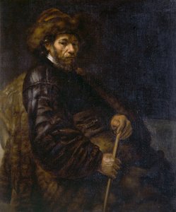Istuva mies kepillä (öljy kankaalle) tekijältä Rembrandt Harmensz. van Rijn
