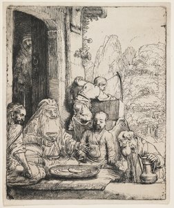 Abraham viihdyttää enkeleitä tekijältä Rembrandt van Rijn