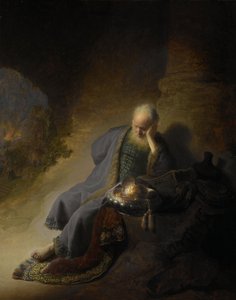 Jeremia valittaa Jerusalemin tuhoa tekijältä Rembrandt van Rijn