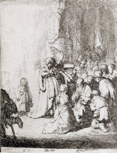Esitys temppelissä (kynä ja muste paperille) tekijältä Rembrandt van Rijn