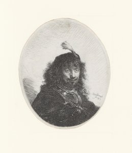 Rembrandt miekan ja jalohaikaran kanssa tekijältä Rembrandt Harmensz. van Rijn