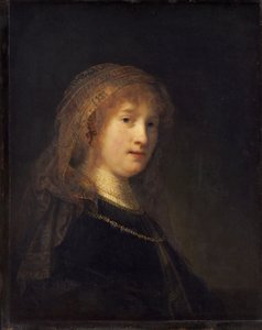 Saskia van Uylenburgh, n. 1634-1640 (öljy paneelissa) tekijältä Rembrandt van Rijn