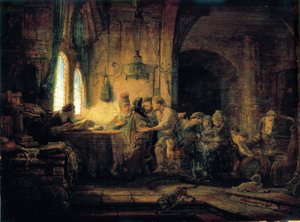Vertaus viinitarhan työläisistä - 1637 tekijältä Rembrandt van Rijn