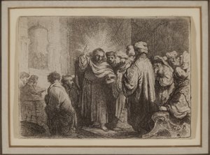 The Tribute Money, n. 1635 (etsaus) tekijältä Rembrandt van Rijn