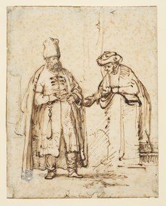 Kaksi miestä keskustelussa, 1641 tekijältä Rembrandt van Rijn
