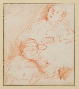 Kaksi tutkimusta Saskiasta, 1636 - 1637 noin tekijältä Rembrandt van Rijn