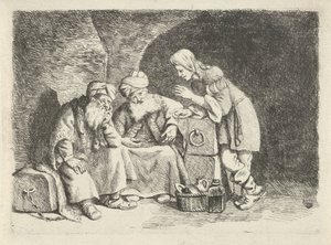 Joosef selittää leipurin ja juomanlaskijan unia tekijältä Rembrandt van Rijn (follower of)