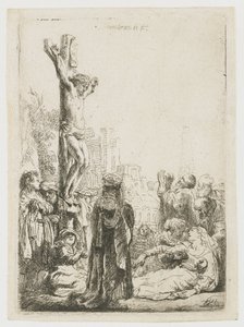 Sokea hurdy-gurdy-soittaja ja hänen perheensä saavat almuja tekijältä Rembrandt van Rijn