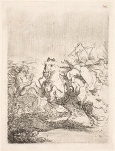 Ratsuväen taistelu tekijältä Rembrandt van Rijn