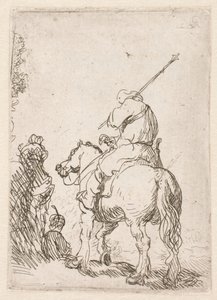 Turbanipäinen sotilas hevosen selässä tekijältä Rembrandt van Rijn