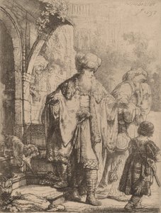 Abraham karkottaa Hagarin ja Ismaelin, 1637. tekijältä Rembrandt van Rijn