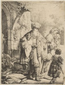 Abraham karkottaa Hagarin ja Ismaelin, 1637. tekijältä Rembrandt van Rijn